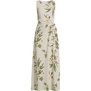 Land's End Maxi Dress Sleeveless Tie Cotton Modal light stone cream plumeria MT